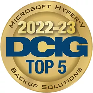 DCIG 2022-23 Top 5 Microsoft Hyper-V Backup Award logo